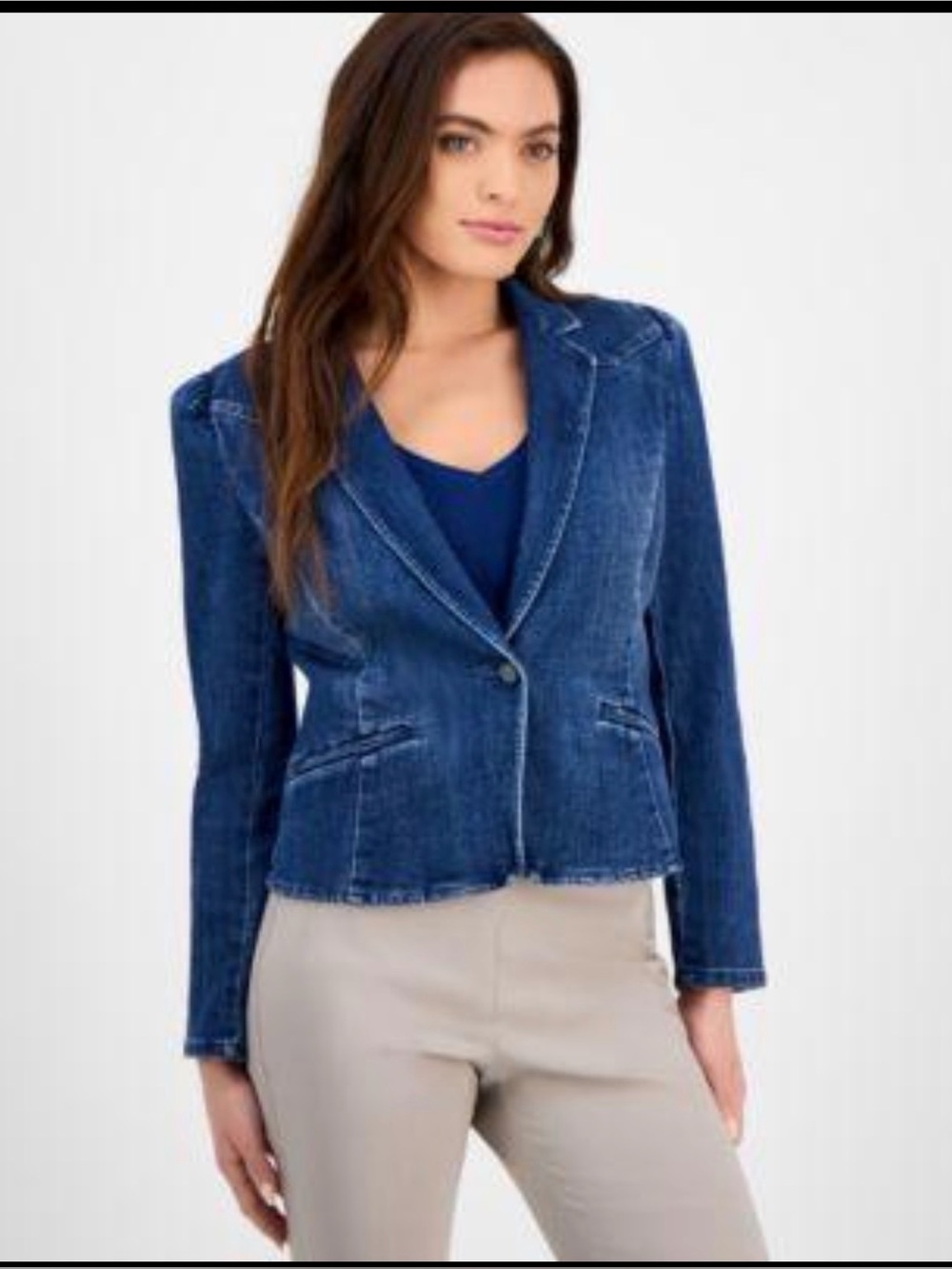 I.N.C. Denim puff sleeve Blazer  - Dark Blue NWOT